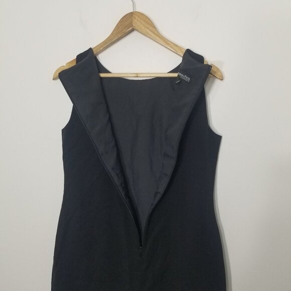 Petite Black Sheath Business Casual Mini Zipper Back Lined Sleeveless Sz 6P - Picture 6 of 8